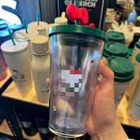 Vaso de Café de Plástico con Tapa y Pajita, Bonito y Portátil, de Gran Capacidad (500 ml), para Oficina, Estudiantes, Hombres y Mujeres, con Diseño de Lazo