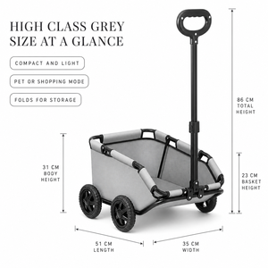 Carrito Plegable para Mascotas, Carrito con Ruedas para Perros Pequeños y Gatos, Viajes al Aire Libre con Asa - Product Image 2