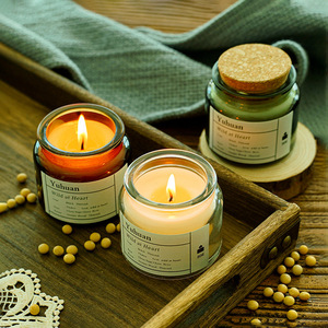 Yuhuan Scented Candle Glass Jar Woody Fragrance Vintage Style 80g - Product Image 3