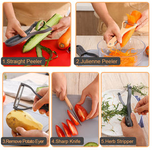 Pelador de <span class=keywords><strong>papa</strong></span> multifuncional giratorio, artilugio de cocina, pelador de fruta, verdura, en juliana, pelador de zanahorias y patatas - Product Image 5