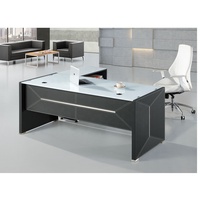 Bureau de direction confortable en forme de L avec tiroirs