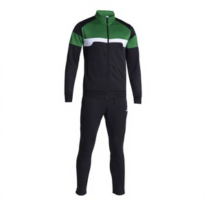 Ensemble de survêtement imprimé Hip Hop pour garçons CLASSICAL TRENDS, noir et vert, veste à fermeture éclair intégrale et pantalon, respirant, écologique, coupe-vent - Product Image 1