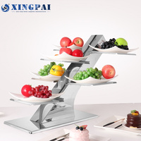 XINGPAI – plateau de buffet en acier inoxydable, fournitures d'hôtel, présentoir de restauration à trois niveaux, support de gâteau de mariage