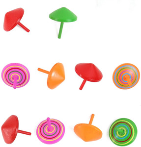 Giroscopio de arcoíris superior de madera, juguete giratorio, juguete educativo colorido para el hogar de los niños y el jardín de infantes para juegos y regalos - Product Image 3