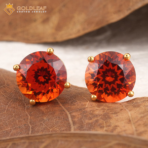 ต่างหูเพชรโมอิสซาไนต์ทรงกลม เงินแท้ 925 ยี่ห้อ Goldleafgem รับรองโดย GRC น้ำหนัก 2 กะรัต เหมาะสำหรับใส่ในชีวิตประจำวันและงานปาร์ตี้ เครื่องประดับอัญมณีสำหรับผู้หญิง - Product Image 2
