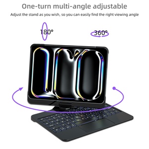 เคสคีย์บอร์ดหมุนได้ 360 องศา สำหรับ iPad 10.2/10.5/ Air 11/ Pro 12.9/13 นิ้ว รุ่นปี 2022 2024 เคสแท็บเล็ตแบบกำหนดเองพร้อมทัชแพด - Product Image 2