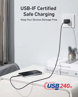 Cable USB C Anker Nano, Cable Trenzado Multicolor Flexible de 240 W, Cargador Tipo C de Carga Rápida para iPhone Serie 16