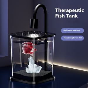 2025 nouveau plastique Transparent Durable petit aquarium de taille moyenne réservoir de poissons de bureau créatif 5W carré pour une utilisation en intérieur pour Betta - Product Image 3