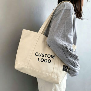Bolsa de Lona de Color Liso al por Mayor, Bolsa de Compras Ecológica, Bolsa de Playa, con Logotipo Bordado Personalizado, Bolso Reutilizable - Product Image 1