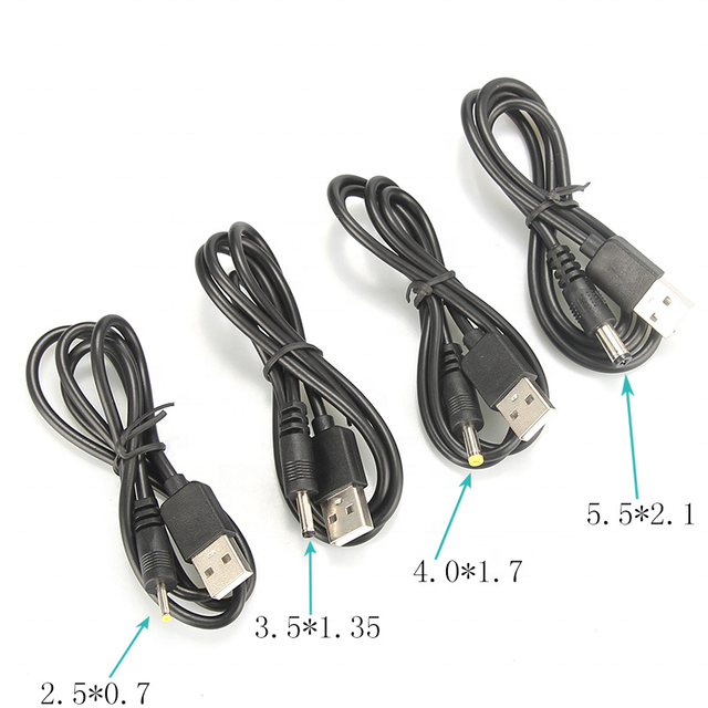 0.8M 1.2M USB-A Male to DC3.5*1.35mm Barrel Connector 5V Cable for Router 5.5X2.1/4.0X1.7/2.5*1.7 USB Jack Plug Cable