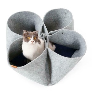 <span class=keywords><strong>DIY</strong></span> Designer <span class=keywords><strong>Cat</strong></span> Tunnel Multifunktion ales abnehmbares Filz-Höhlen bett für Kleintiere für den Winter-und Sommer gebrauch - Product Image 5