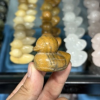 Figurine de canard en cristal naturel poli en gros, statue de canard en caoutchouc, pierre de guérison Reiki Chakra, décoration de bureau et de maison, artisanat mignon