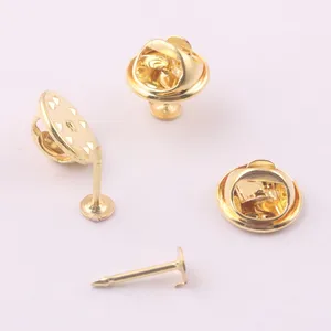 Goedkope Gouden Messing Sieraden Revers Vlinder Koppeling Pin Rug Voor Badge