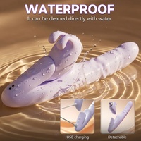 Vibrateur Pénétrant Détachable avec Ventouse, Stimulateur Clitoridien, Contrôle par APP, 9 Modes de Succion et 9 Modes Télescopiques, Jouets Sexuels pour Femmes