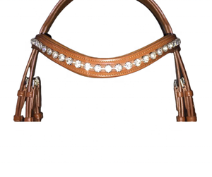 Brida de Cuero de Caballo de Primera Calidad con Diadema de Cristal | Elegante y Resistente Brida Ecuestre con Juego de Riendas para Entrenamiento y Exhibiciones - Product Image 4