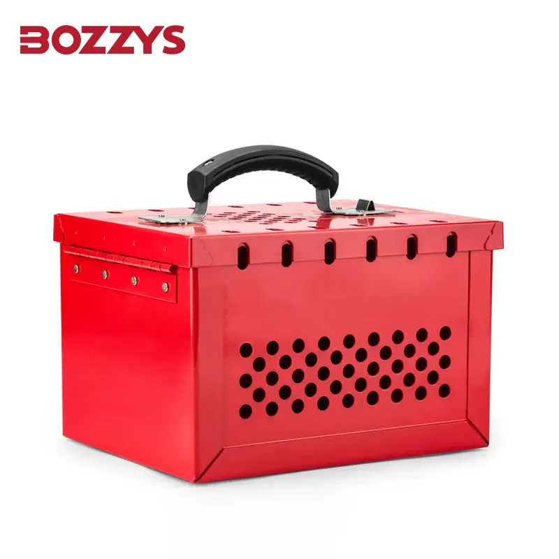 Bozzys กล่องล็อกเพื่อความปลอดภัยแบบพกพาสำหรับล็อกและป้ายอุตสาหกรรมแบบพับและล็อคขนาดเล็ก