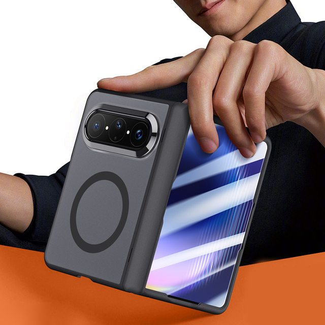 Magnetic Hard PU Leather PC Luxury Flip Wallet Design Mobile Phone Case Wireless Charging Compatible for Pura X Max Kickstand