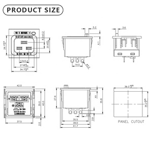 IEC320 C19 PDU Toma de corriente Tipo hembra Botón pulsador con conector IEC bloqueable 20A Aplicación industrial 16A Corriente nominal - Product Image 5