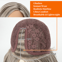 Peluca DEPONE Pre-Cortada, Sin Pegamento, con Encaje Transparente, Ondas Naturales, Resistente al Calor, Monofilamento, Gorra Invisible, Frontal, para Mujer