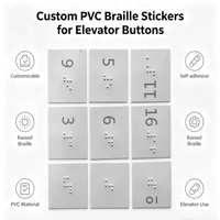 Autocollants en PVC Braille personnalisés, étiquettes tactiles pour boutons d'ascenseur, autocollants et entièrement personnalisables