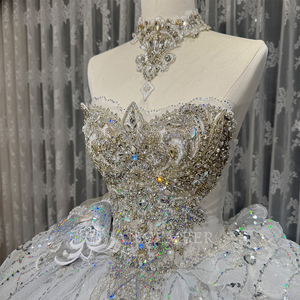 Robe de mariée élégante et romantique Jancember, style reine, ornée de strass, tendance et très vendue, Wx288 - Product Image 2
