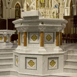 Natuursteen Carvongs En Sculpturen Op Maat Gemaakte Moderne Marmeren Kerk Heilige Altaar Preekstoel