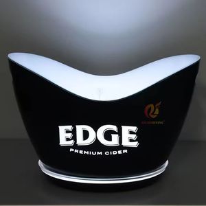 Modern <b>Plastic</b> Boat Shape 8L LED Ice Bucket with Yellow Light Durable & Easy to Clean for Camping Party and Night Club - Product Image 2