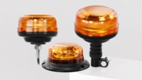 ECE R65 LED-Blitzleuchte 16W 12V 24V Flexi DIN-Stangenmontage Bernsteinfarbenes Blinklicht für Traktoren und LKWs