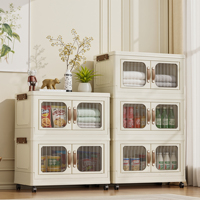 Armoire de rangement pour jouets d'enfants en PP de style nordique pliable de 75 cm avec portes doubles magnétiques pour la maison et le jardin