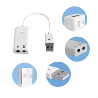 Carte son externe USB modèle NYT, adaptateur audio virtuel 7.1 3D avec prise jack 3,5 mm pour ordinateurs portables/PC, karaoké