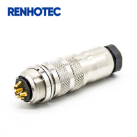 RENHOTEC M16 Buchse für Frontplattenmontage 12/14/16/19 Pin Löttyp Automotive Metall/Kunststoffgehäuse