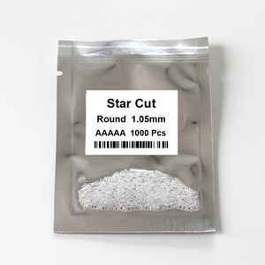 Mode 4A 1000 teile/paket Maschine Cut weiß farbe lose edelstein 1mm-1,5mm runde form brilliant cut Kleine größe Zirkonia - Product Image 2
