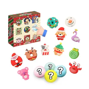 New arrival Christmas themed toy scratch off blind box mystery box surprise egg toys cute doll poke blind box for Christmas gift
