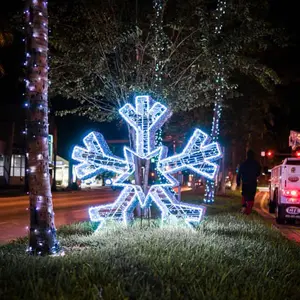 Giant Third-dimensional Snowflake Commercial Motif Lights Cold Warm White LED Light for Festival Decoration