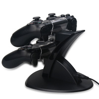 Support de chargeur double USB LED avec station d'accueil pour manettes PS4/PS4 Slim/PS4 Pro, accessoires de jeu