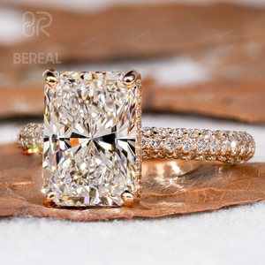 IGI chứng nhận phòng thí nghiệm phát triển kim cương Pave Nhẫn phụ nữ tùy chỉnh rạng rỡ vvs phòng thí nghiệm tạo ra Kim Cương Solitaire Nhẫn đính hôn đồ trang sức - Product Image 1