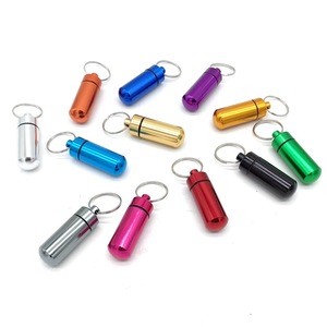 Porte-clés cylindrique léger en aluminium HR Outdoor, modèle bouteille de médicaments -0028, mini porte-clés étanche à suspendre - Product Image 2