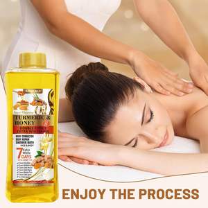 زيت أموكوكو المرطب للوجه والجسم 16.9 أونصة سائلة، مزيج الكركم والعسل مع زيوت الجوجوبا واللوز الحلو وبذور العنب وفيتامين E للبشرة الجافة - Product Image 4