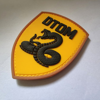 Badge tactique DTOM en PVC, à coudre, avec appliqué en dentelle, motif serpent 3D, crochet de ceinture, décoration vestimentaire, patch en caoutchouc, design personnalisé, souple