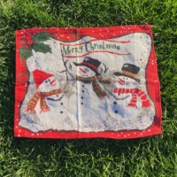 Set de table carré en coton tissé imprimé personnalisé pour Noël, 33x47cm, marque ROYA, pour la maison, les restaurants, les bars, les hôtels