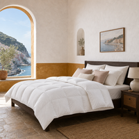 Couette toutes saisons 95% duvet d'oie blanc, taille Queen, chaleur toute l'année, en coton anti-déchirure, matelassée, vente en gros