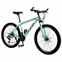Vélo de montagne en alliage avec fourche à suspension avant, freins à disque, transmission multi-vitesses, pneus à crampons, vélo de montagne à cadre rigide