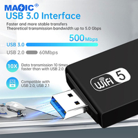 Computer Hardware Software 1300Mbps Dual Band 8812BU 2.4G 400Mpbs 5.8G 867Mpbs USB 3.0 Network Card USB Wifi Adapter for PC