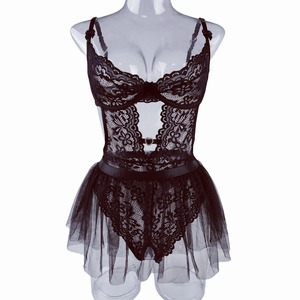 New Hot Selling Lace Cute Perspective Transparent Sexy Underwear Pure Desire Backless Dress Set for Women's Clothing - Product Image 5