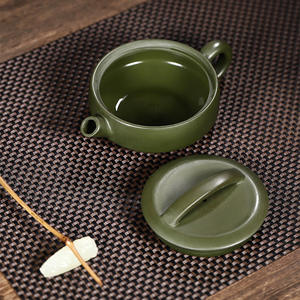 Tetera de arcilla púrpura Yixing hecha a mano mina cruda Zisha Hu 200 ml Color verde Hanwa Hu logotipo personalizado - Product Image 3