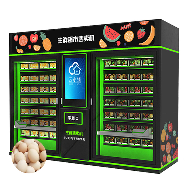 Intelligent Touch Screen Refrigerated Coin Payment System Fresh Vegetables Fruits & Salads Vending Machine with SDK