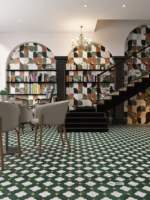 Carreaux de sol et de mur en céramique à motifs géométriques modernes 600x1200mm, surface brillante antidérapante pour salon, salle de bain, salle à manger, centre commercial