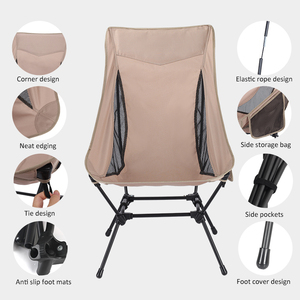 Custom Outdoor Furniture Aluminum Alloy Ultralight <b>Backpacking</b> Hiking Compact Portable High Back Moon Camping <b>Chair</b> - Product Image 3