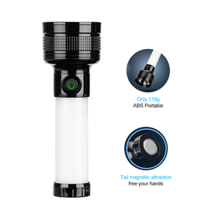 Lampe torche laser blanche légère 119g, double source lumineuse COB, magnétique, étanche, rechargeable par Type-C, lampe de poche LED pour le camping - Product Image 1