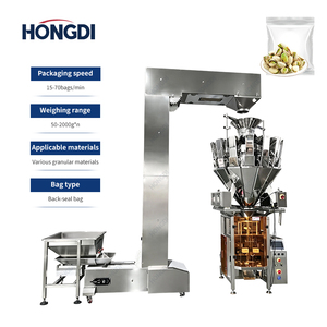 Ligne d'emballage automatique de sachets pour snacks, noix et bonbons avec élévateur à godets, peseuse multi-têtes et machine de formage, remplissage et scellage de sachets - Product Image 2